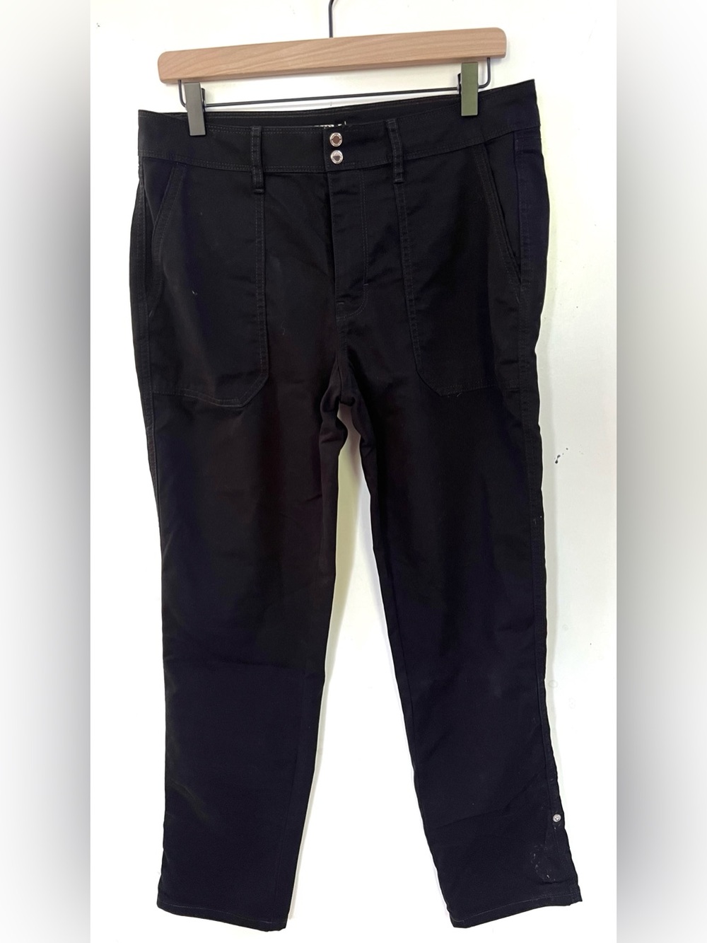 WHBM White House Black Market Black Ankle Pants Straight Leg Utility Size 8